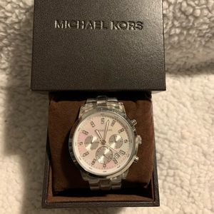Michael Kors Clear Watch w/Mother of pear face